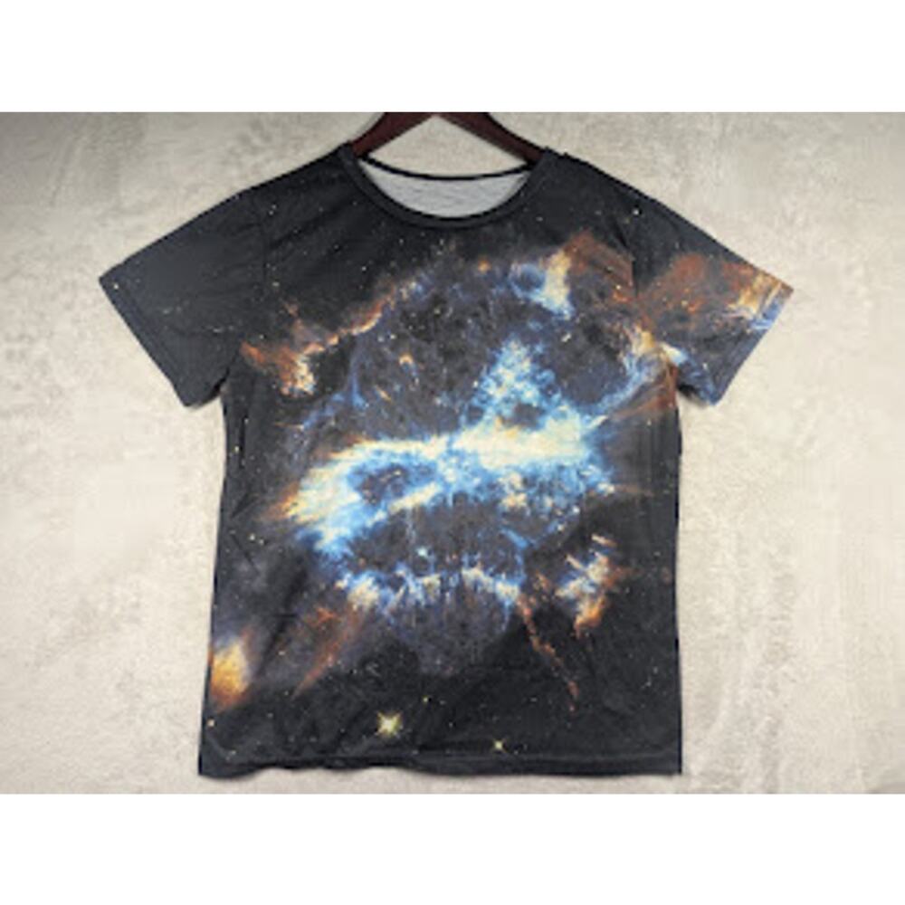 Galaxy Space Universe Black T Shirt M/L Double Sided All Over Print